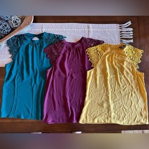 Express Fall Color Lace Blouses